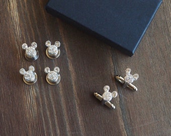 Mickey Mouse Ear Rhinestone Tuxedo Shirt Studs & Cufflinks - Disney