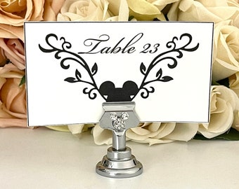 Mickey Mouse Rhinestone Wedding Place Card Holder - Silver