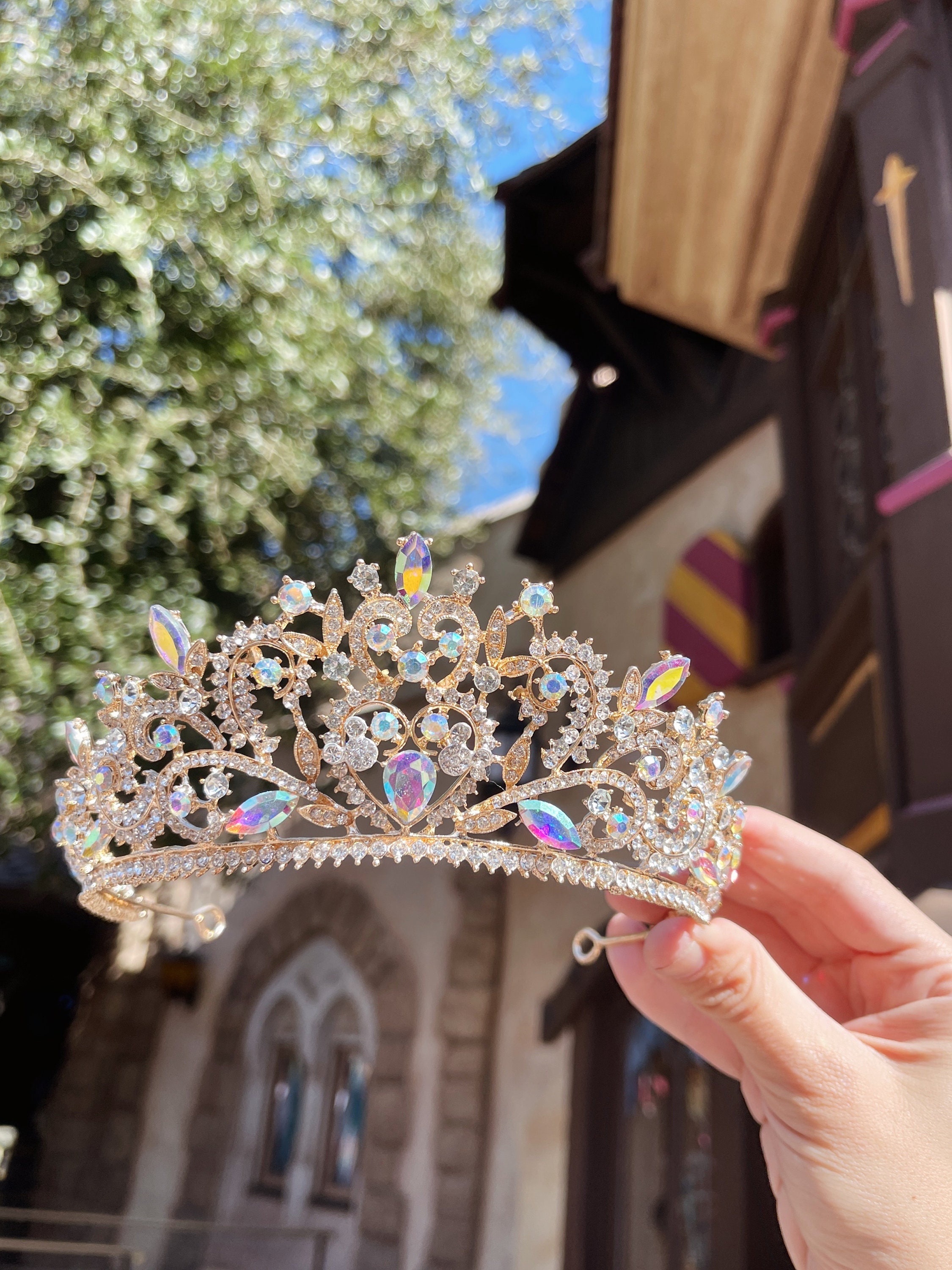 The Sweetheart Mickey Mouse Ear Rhinestone Tiara - Disney - Iridescent Gold