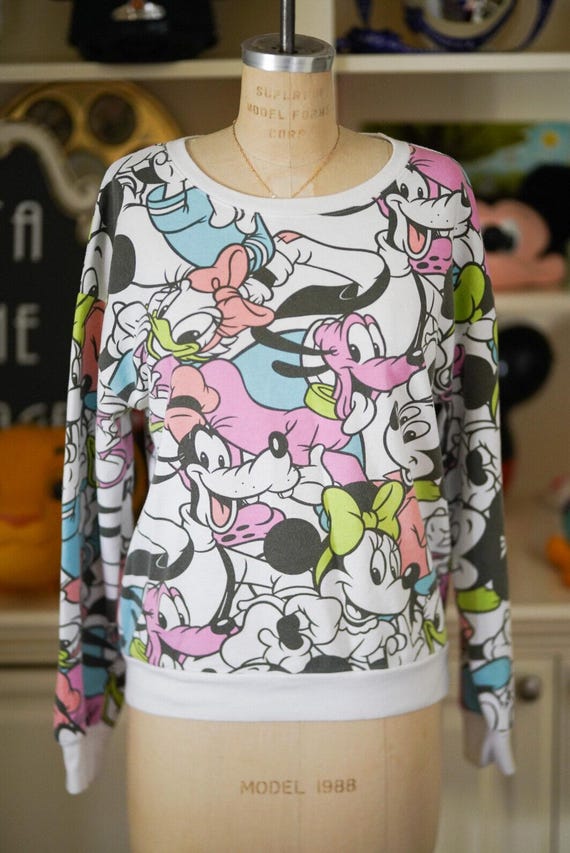 Authentic Disney Pre-Loved Character Collage Swea… - image 2