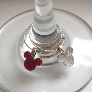 Mickey Mouse Ear Wine Charms Set of 6 Silver image 5