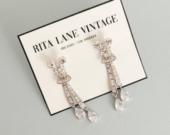 The Mickey Mouse Teardrop Rhinestone Drop Earrings