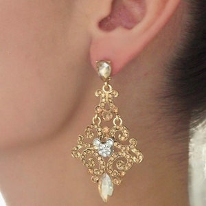 The Mickey Mouse Ear Golden Splendor Dangle Earrings