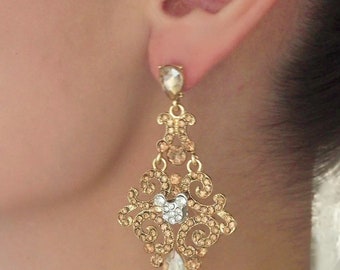 The Mickey Mouse Ear Golden Splendor Dangle Earrings