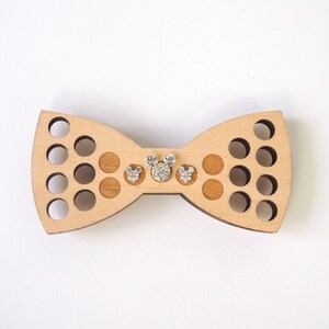 Mickey Mouse Ear Wooden Bow Tie with Magnet Clip