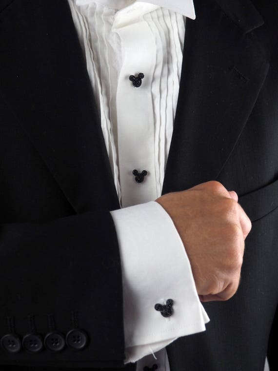 Mickey Mouse Ear Tuxedo Shirt Studs Cufflinks Disney Wedding Formal Etsy