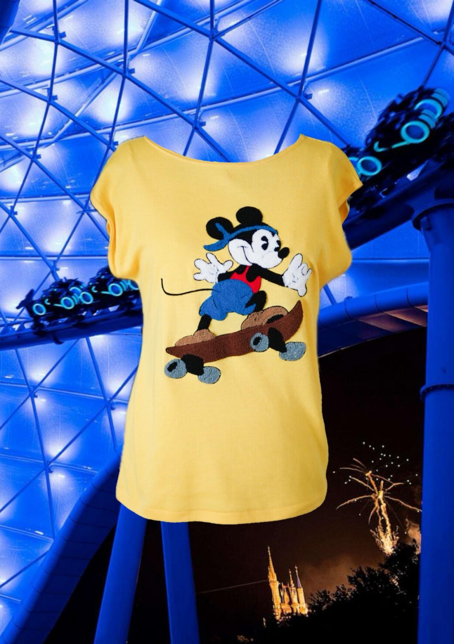 Authentic Disney Vintage 1980's Mickey Mouse Yellow Muscle Tank
