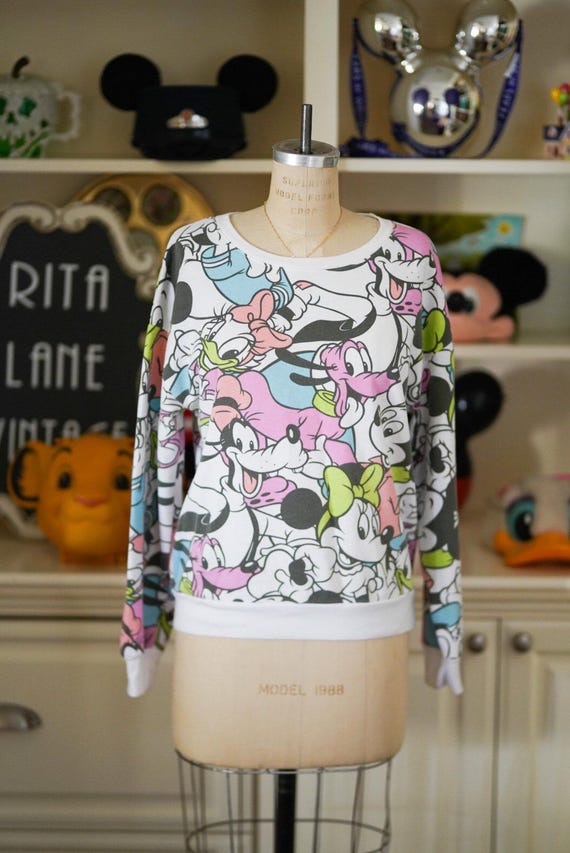 Authentic Disney Pre-Loved Character Collage Swea… - image 1