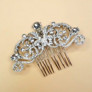 Cinderella's Carriage Mickey Mouse Ear Rhinestone Hair Comb - Disney - Silver