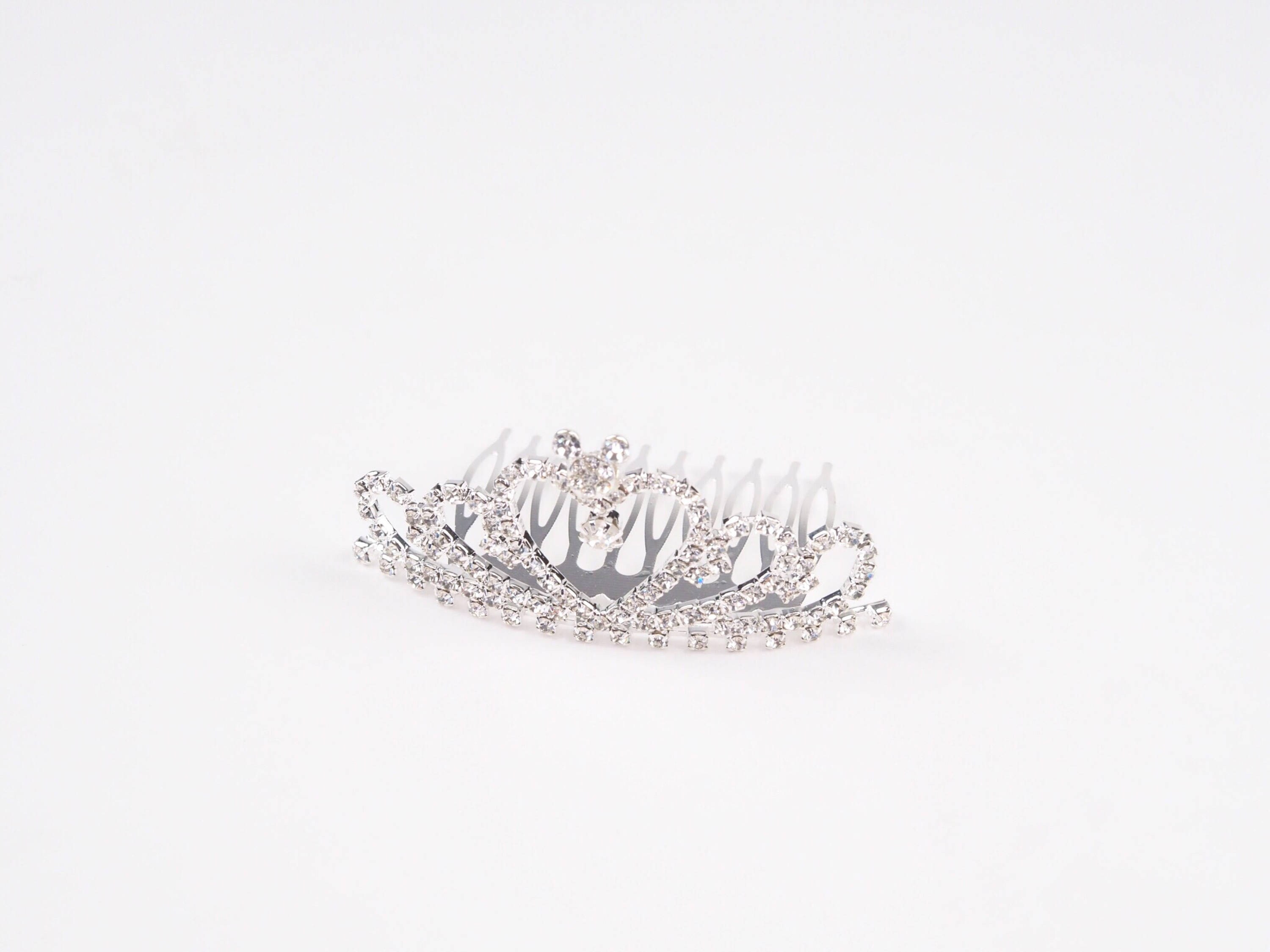 Minkissy 4pcs Crown Comb Hair Clips Medium Girl Hair Clips Combs For Kids Cute Tiaras Small Rhinestone Tiara Mini Rhinestone Mini Tiara Crowns For Little Girls Kids Party Headdress Silver | Best - View #3