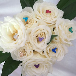 Set of 6 Mickey Mouse Ear Floral Bouquet & Cake Pins - Disney