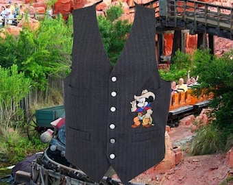Äkta Disney kändisfavoritmärke Vintage 1992 Cowboy Musse Pigg Väst (S-L)