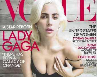 Couverture du magazine Vogue octobre 2018 Lady Gaga photographiée par Inez et Vinoodh A Star is Born Karlie Kloss Stormy Daniels Fashion Research