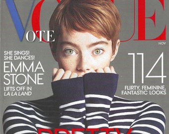 Vogue Magazine November 2016   Cover  Emma Stone   Ruth Negga  Joel Edgerton  Ben Platt  Flirty and Feminine  Fashion & Beauty Research