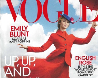 Vogue Magazine december 2018 Cover Emily Blunt als Mary Poppins Gefotografeerd door Annie Liebovitz Avondlooks Mode & Beauty Onderzoek