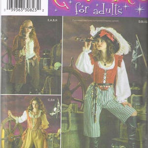 Simplicity Costume Pattern 3677  Pirate Coat with Flared Cuffs and Blouse Pants and Overdress  Adult Halloween Swashbuckling Costumes