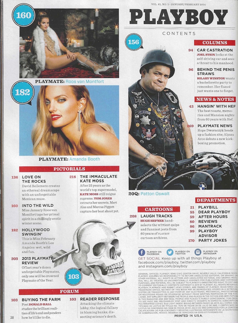 Kate Moss Cover of Playboy's 60th Anniversary Issue January / February