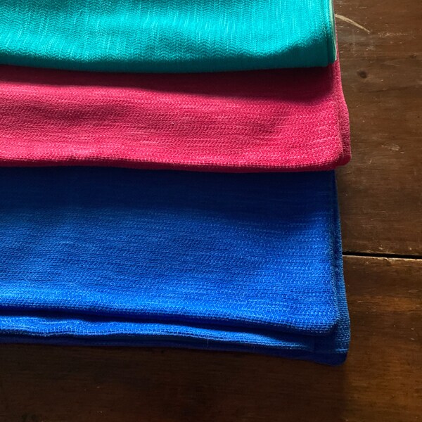 3 Handmade Chenille Pillow Covers  for Modern Decor in Jewel Tones of Blue Turquoise or Magenta   20 x 20 inch  Square