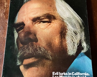 Esquire Magazine for Men  March 1970  Cover : Lee Marvin  Manson Murders  Pierre Cardin Political Research  Car and Men's Fashion Ads