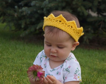 Princess Crown, Crocheted Crown, Custom Crown, Photo Prop, Baby Crown, Baby Gift, Gifts for Children, Costume, Baby Crochet, Yarn Crown