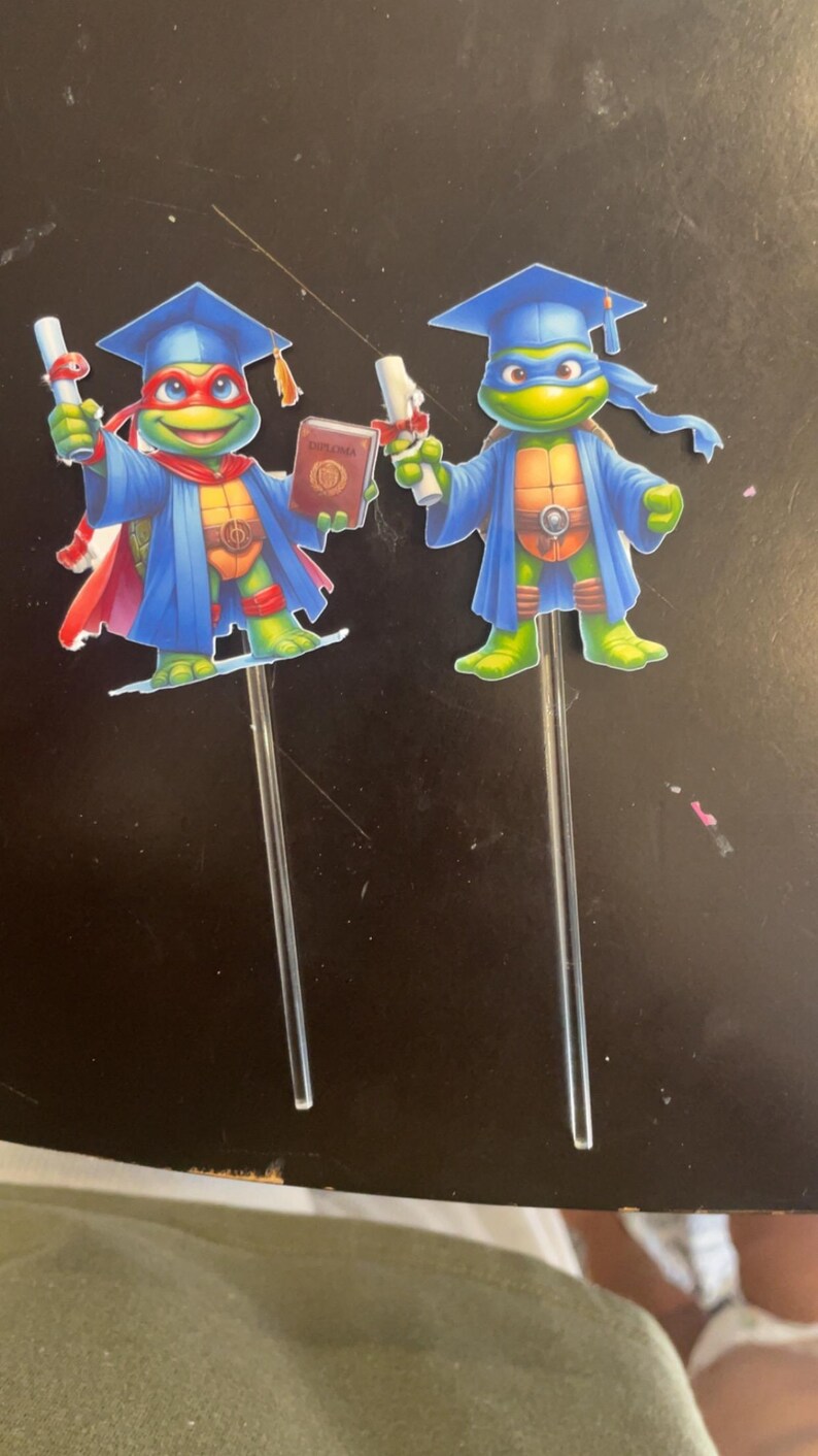 Grad Turtles Cupcake Toppers Set of 8 - Etsy
