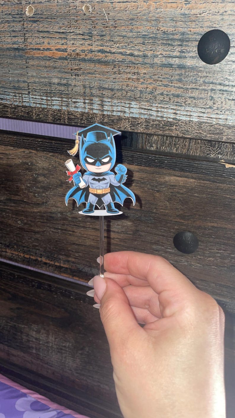 Batman Grad Cupcake Toppers Set of 8 - Etsy