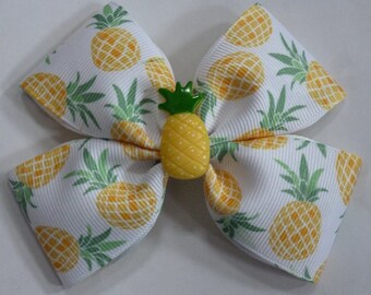 Pineapple hair bow pineapple fabric bow