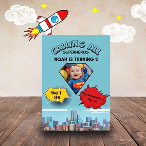 Superhero Birthday Invite