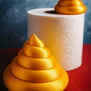 Gold poo ornament 3d printed gift
