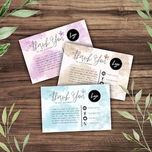 Thank You Card Bundle | 6-Piece Floral Watercolor Themed Templates with QR Code Slots
