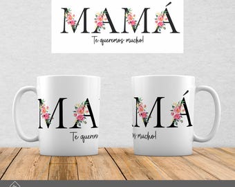 Plantilla taza Día de la Madre en español / Envoltura para taza 11 oz dia de la madre / Mother's Day in Spanish Mug PNG /Dia de la madre png