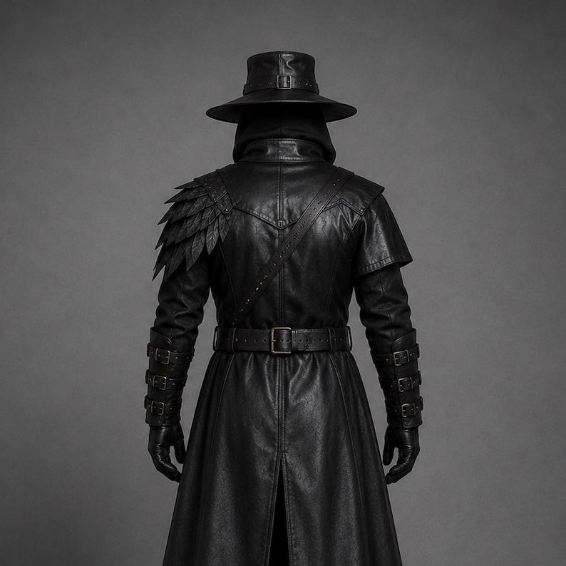 plague doctor costume, leather plague doctor, black leather armor, full plague doctor, leather bird mask, gothic leather coat, plague doctor robe, black leather boots, leather shoulder armor, bird mask costume, plague doctor outfit, handmade leather armor, long leather coat, gothic plague doctor, leather gauntlets, plague doctor mask, black leather belt, leather knee boots, custom plague doctor, renaissance plague doctor