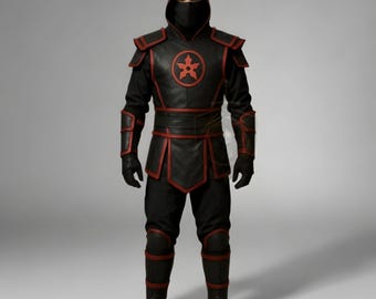 Disfraz de ninja con armadura de cuero de Shadow Assassin/Disfraz de samurái de Mortal Kombat para Halloween.