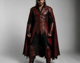 Men's Leather Pirate Costume | Halloween Costume | Gothic Cosplay Armor | Renaissance LARP Outfit | Medieval Armour
