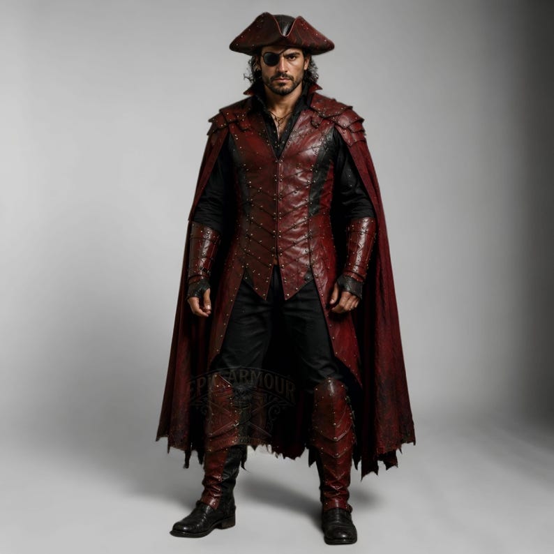 Men's Leather Pirate Costume | Halloween Costume | Gothic Cosplay Armor | Renaissance LARP Outfit | Medieval Armour