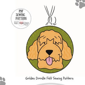 Golden Doodle Felt Sewing Pattern PDF, Felt Golden Doodle, DIY Dog Ornament, Dog Gift,  Felt Doodle  Pattern, DIY Felt Doodle