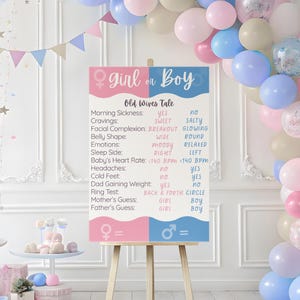 Old Wives Tales Gender Reveal Sign – Instant Download – 4 Sizes Included