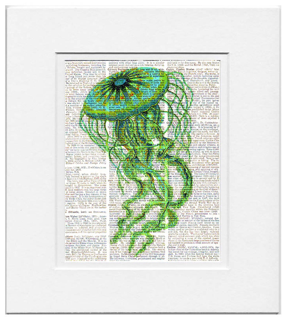 JELLYFISH ARTWORK Printed on Repurposed Vintage Dictionary Etsy