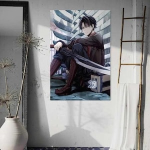 Levi chills - Attack on Titan - Anime Canvas Print - Office, Modern Art, Decoration, Wall Art, Canvas Prints, Wall Art