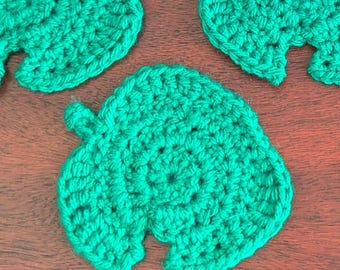 Green Leaf Coaster Set of 5