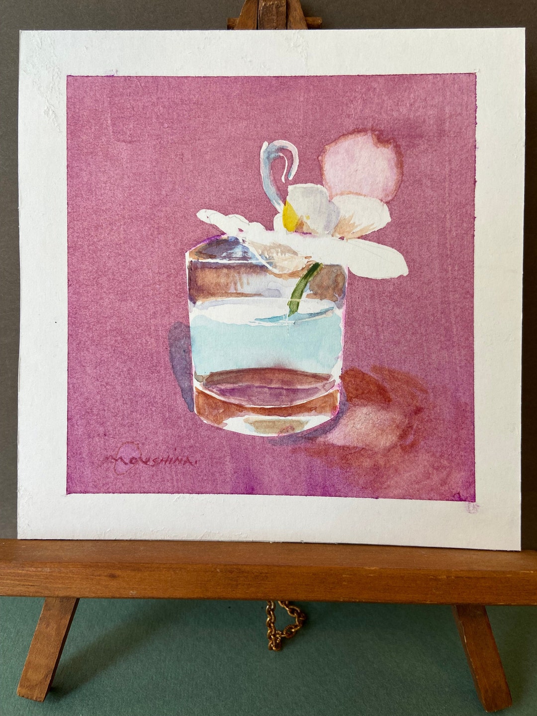 A Glass of Water Still Life No 1 Original Watercolor Painting by Marina ...