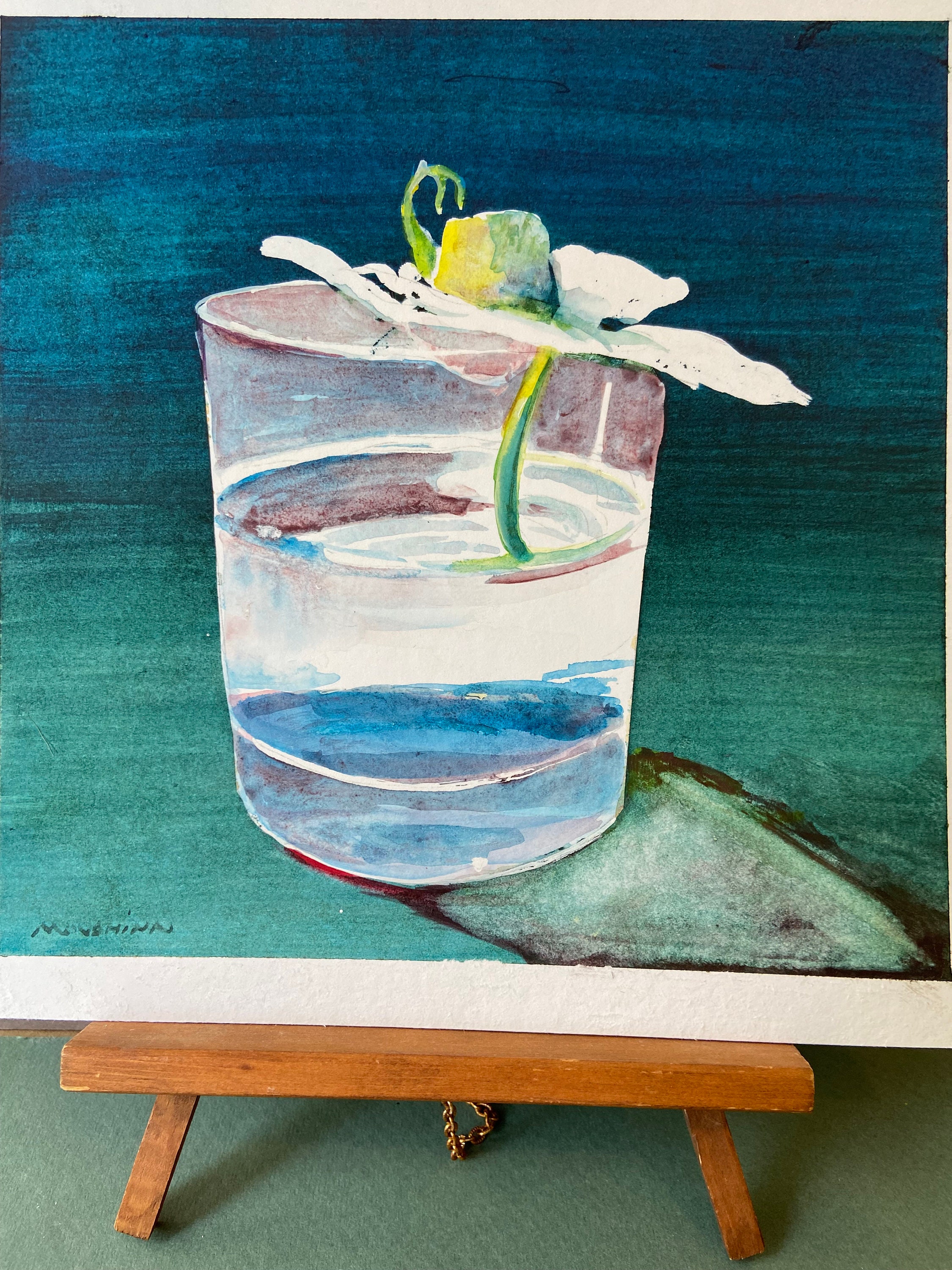 A Glass of Water Still Life No 3 Original Watercolor Painting by Marina ...