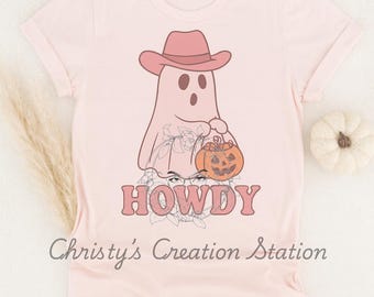 Cowboy Ghost PNG: Boho Western Halloween Shirt Design (Digital Download