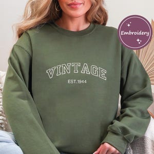 Custom Embroidered Sweatshirt, Varsity Crewneck, College Letters Sweater, Retro Sweatshirt, Personalized Crewneck