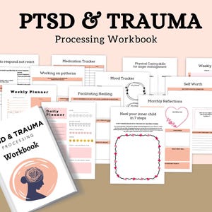 PTSD & Trauma Processing Workbook| Worksheets| Therapy| Safety Plan Prompts| Adult Trauma Therapy| Canva| PDF,Self Acceptance, Complex PTSD