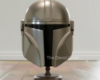 Casco mandaloriano estilo Beskar - Casco de exhibición / Cosplay / Regalo de decoración para el hogar geek hecho a mano