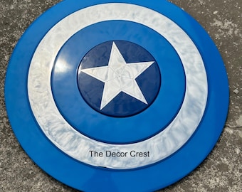 Escudo metálico azul del Capitán América: réplica de Steve Rogers - Accesorio de cosplay