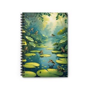 Frog Spiral Notebook - Ruled Line, Animal Stationery, Cute Journal, Toad Notepad, Amphibian Diary, Wildlife Sketchbook