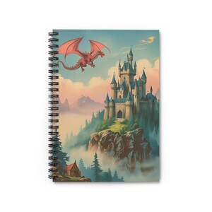 Fantasy Castle Spiral Notebook - Ruled Line, Dragon Art Journal, Creative Writing Notebook, Gift for Artists, Unique Stationery