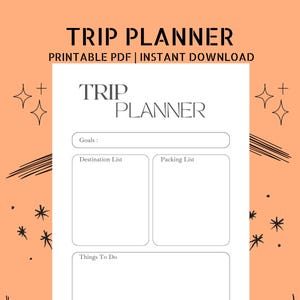 Trip Planner Printable | Vacation Organizer | Travel Schedule PDF | Holiday Planning Template | Packing List & To-Do Digital Download